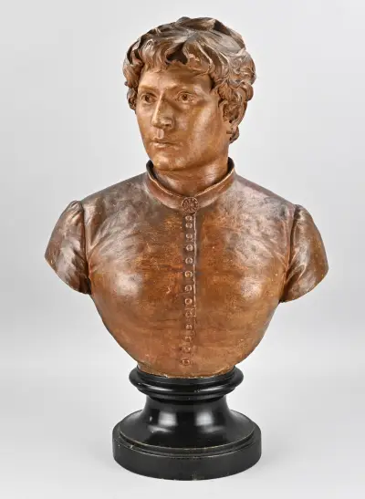 Antieke buste (terracotta) – kavel bij Twents Veilinghuis