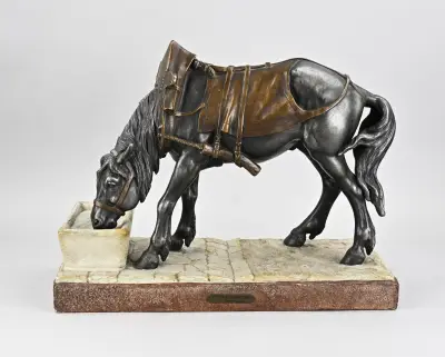 Terracotta paard door Louis Theophile Hingre – kavel bij Twents Veilinghuis