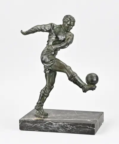 Bronzen beeld, Voetballer – kavel bij Twents Veilinghuis