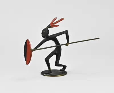 Bronzen sculptuur, Krijger – kavel bij Twents Veilinghuis