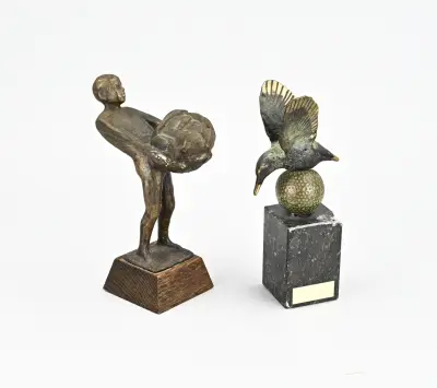 2x Bronzen beeld – kavel bij Twents Veilinghuis