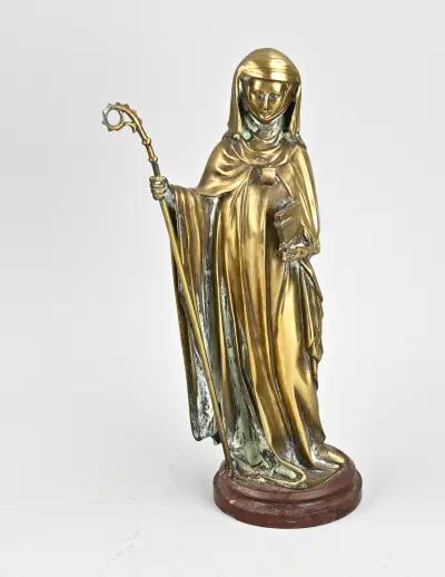 Religieus bronzen figuur, H 31 cm – kavel bij Twents Veilinghuis