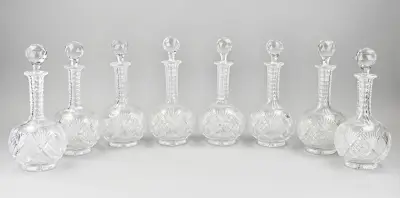 8x Kristallen karaf, H 30 cm – kavel bij Twents Veilinghuis