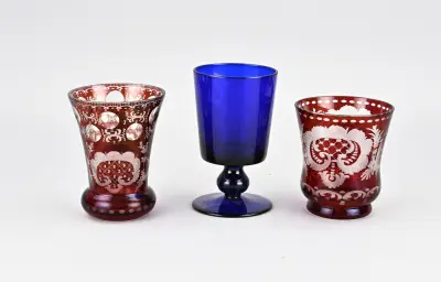 3 Delen antiek kristal/glas – kavel bij Twents Veilinghuis