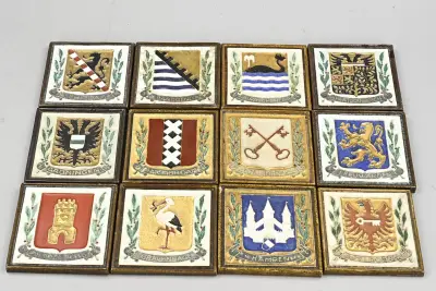 12x Cloisonné tegel Porceleyne Fles – kavel bij Twents Veilinghuis