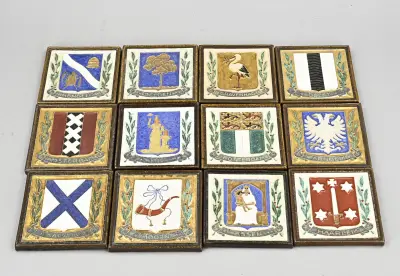 12x Cloisonné tegel – kavel bij Twents Veilinghuis