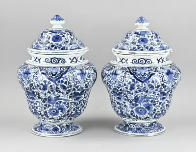 2x Delftse dekselpot – kavel bij Twents Veilinghuis