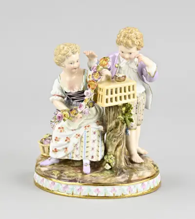 Meissen groep, 15,5 cm – kavel bij Twents Veilinghuis
