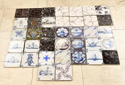 Lot antieke wandtegels (36 x) – kavel bij Twents Veilinghuis