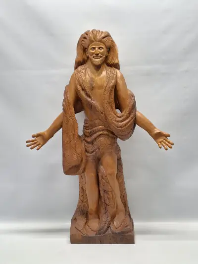 Uniek Houtsnijwerk Johannes de Doper (1995) - Adriaan Van Doorselaere – kavel bij De Kringwinkel, Gent