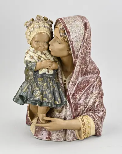 Grote Lladro buste, Moeder met kind – kavel bij Twents Veilinghuis