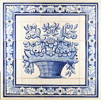 25-Pas tegeltableau, 76 x 76 cm – kavel bij Twents Veilinghuis