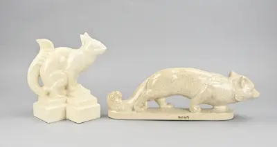2x Art Deco figuur, 20 - 41 cm – kavel bij Twents Veilinghuis