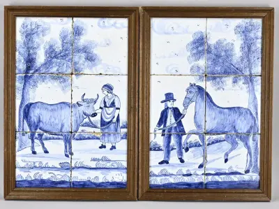 2x Delfts tegeltableau – kavel bij Twents Veilinghuis