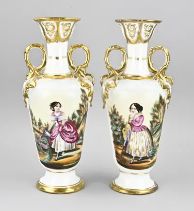 2x Siervaas, H 36 cm – kavel bij Twents Veilinghuis