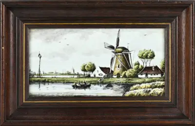Porseleinen plaquette, 26 x 14 cm – kavel bij Twents Veilinghuis