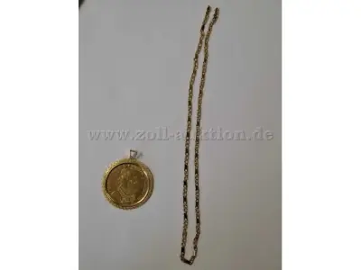 1 Goldkette mit Goldanhänger 585er Gold – kavel bij Zoll-Auktion, Reutlingen