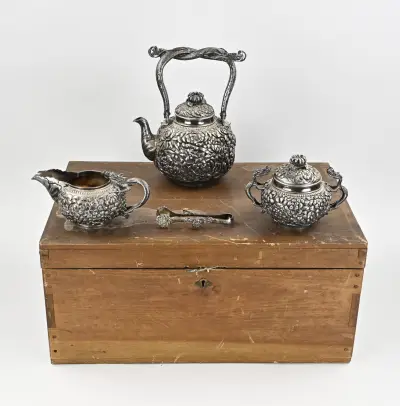 Japans servies van zilver – kavel bij Twents Veilinghuis