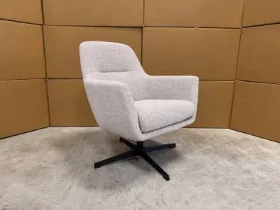 Fauteuil Skape - Draaibaar - Linnenstof - Licht Grijs – kavel bij XL Auctions