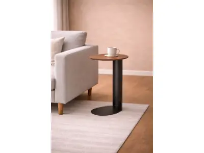 Bijzettafel Walnoot (set van 2) - Notenhout bruin - Bronze – kavel bij XL Auctions