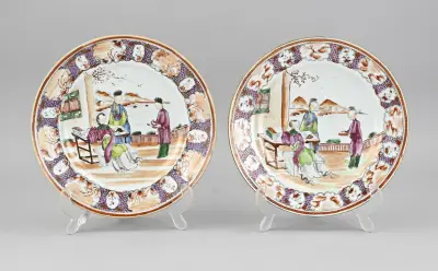 2x Chinees bord Ø 23,2 cm – kavel bij Twents Veilinghuis