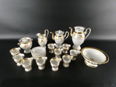 Frans Empire-Theeservies – Vieux Paris Porselein – kavel bij De Kringwinkel, Heverlee
