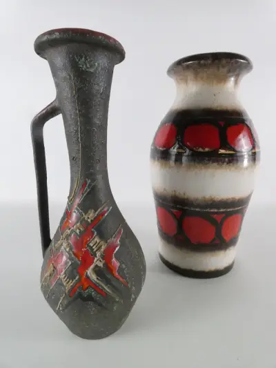 Twee vintage keramische vazen – kavel bij De Kringwinkel, Heverlee