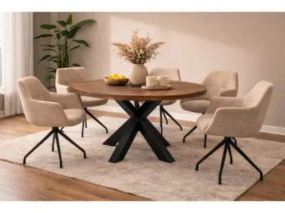 Eettafel Meta Rond - Diameter 150 - Hout - Matrixpoot – kavel bij XL Auctions