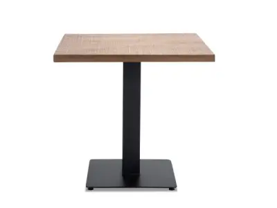 Eettafel Horeca 80x80 cm vierkant - hout - poot metaal zwart – kavel bij XL Auctions