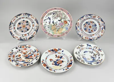 6x Div. Chinese borden Ø 22,5 - 25,5 cm – kavel bij Twents Veilinghuis
