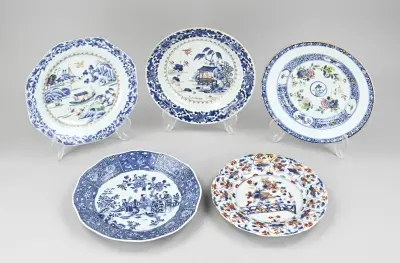5x Chinees bord Ø 22 - 23,5 cm – kavel bij Twents Veilinghuis