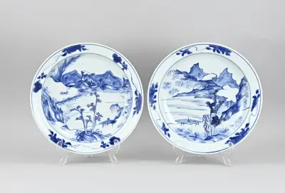 2x Chinees bord Ø 28,5 cm – kavel bij Twents Veilinghuis