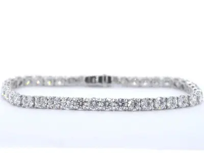 Witgouden tennisarmband met briljant geslepen diamanten – kavel bij Onlineveilingmeester
