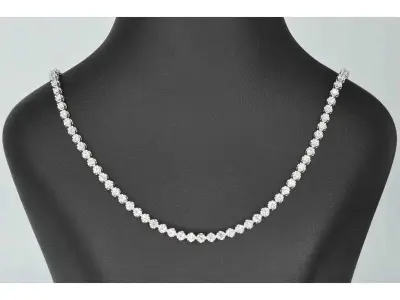 Diamanten tennis collier met 107 briljant geslepen diamanten – kavel bij Onlineveilingmeester