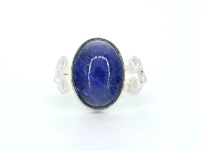 Zilveren sterling ring met blauwe edelsteen – kavel bij Onlineveilingmeester