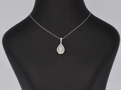 Witgouden hanger met diamanten pear shape, excl. ketting – kavel bij Onlineveilingmeester