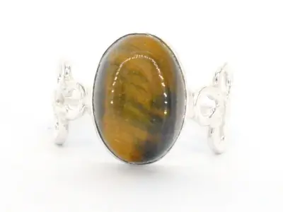 natuurlijke zilveren ring met Tijger oog – kavel bij Onlineveilingmeester