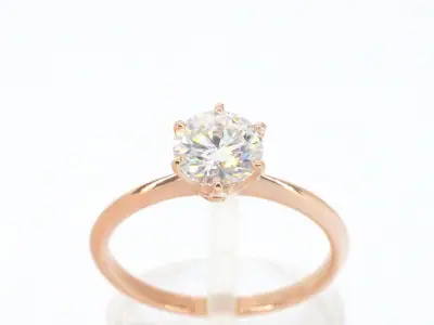 Rosegouden ring met een briljant geslepen diamant van 1.00 carat – kavel bij Onlineveilingmeester