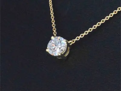 Gouden halsketting met een Briljant geslepen diamant van 0.50 carat – kavel bij Onlineveilingmeester