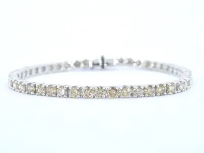 Witgouden tennisarmband met natuurlijke diamanten – kavel bij Onlineveilingmeester