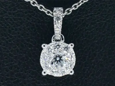 Witgouden entourage hanger met briljant geslepen diamanten, excl. ketting – kavel bij Onlineveilingmeester