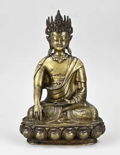 Chinese boeddha, H 29,2 cm – kavel bij Twents Veilinghuis