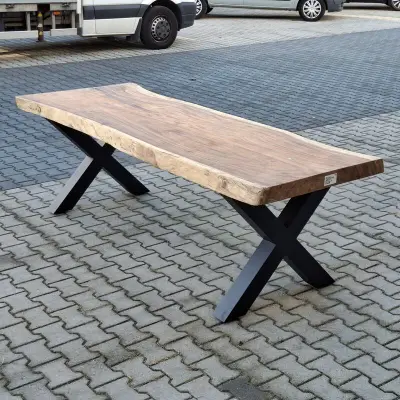 Boomstam eettafel – kavel bij Onlineveilingmeester, Raalte