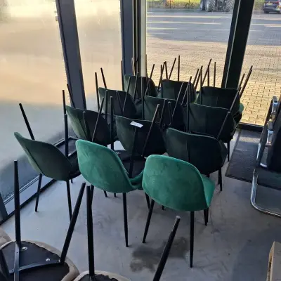 Ca. 23x Eetkamer-/horecastoel | velvet, Groen – kavel bij Onlineveilingmeester, Raalte