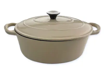 Le Bergier - Gietijzeren Braadpan - 4,3L - Ø36,5 CM Taupe – kavel bij XL Auctions