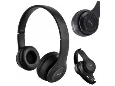 p47 Draadloze bluetooth hoofdtelefoon zwart – kavel bij XL Auctions