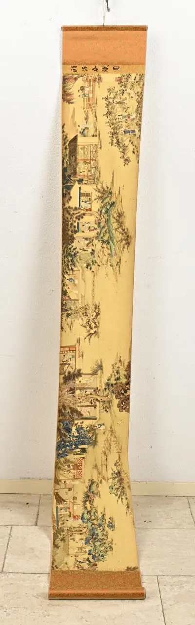 Chinees rolschilderij, 30 x 210 cm – kavel bij Twents Veilinghuis