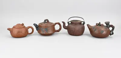 4x Yixing trekpot – kavel bij Twents Veilinghuis