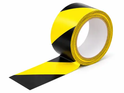 36x Deltafix PVC vloermarkeringstape zwartgeel 50mm x 33m – kavel bij XL Auctions