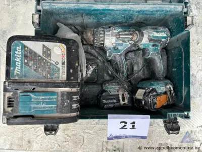2x Accuboormachine Makita, 18V, inclusief lader en 2 accu's. Werking niet gekend – kavel bij Appelboom
